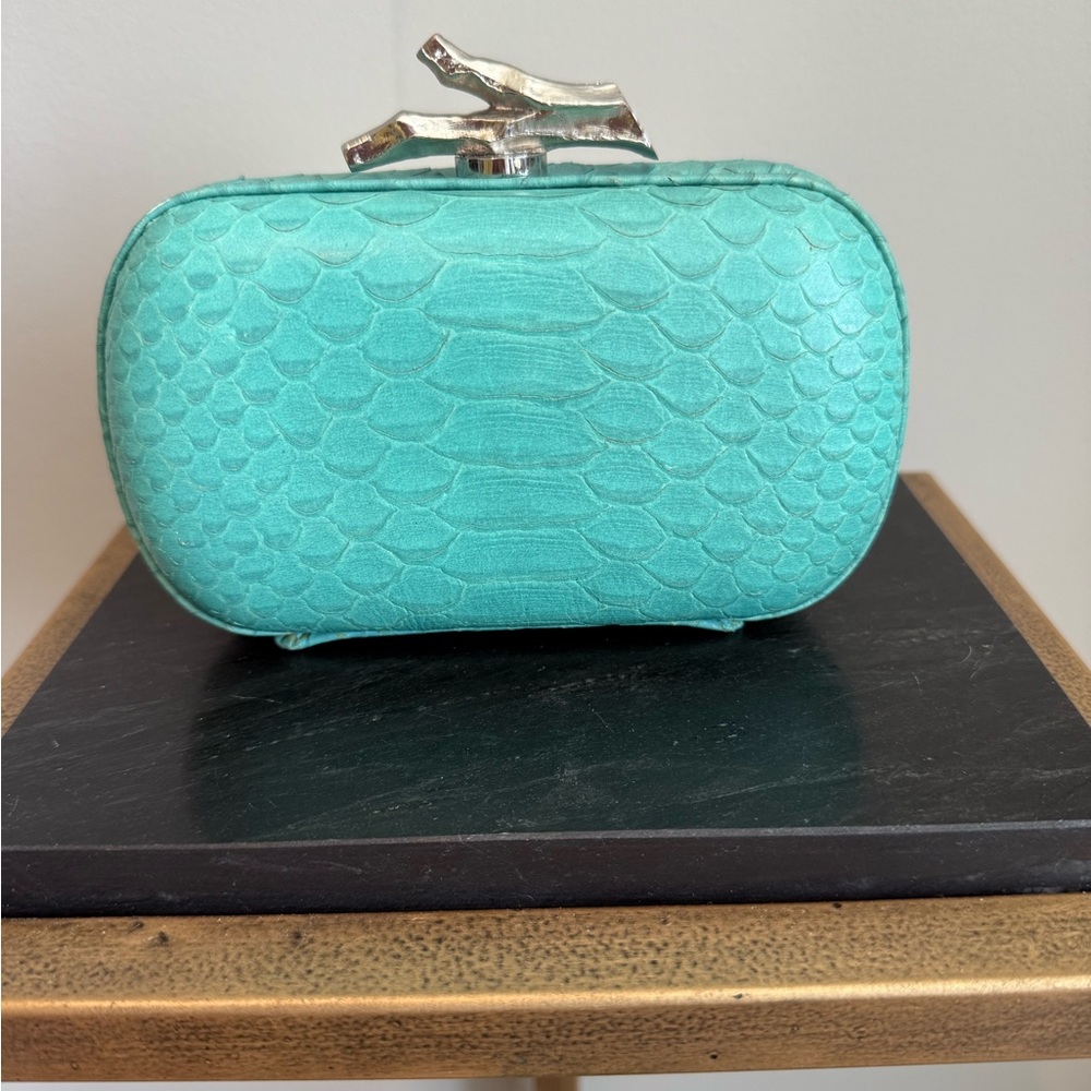 Diane Von Furstenberg Turquoise Python Embossed L… - image 6